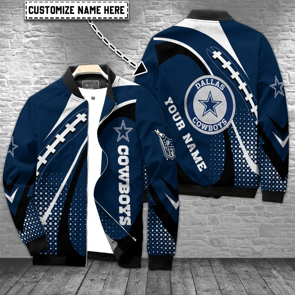 Dallas Cowboys Personalized Bomber Jacket | NFL Team Jacket for Men & Women | Football Fan Gift