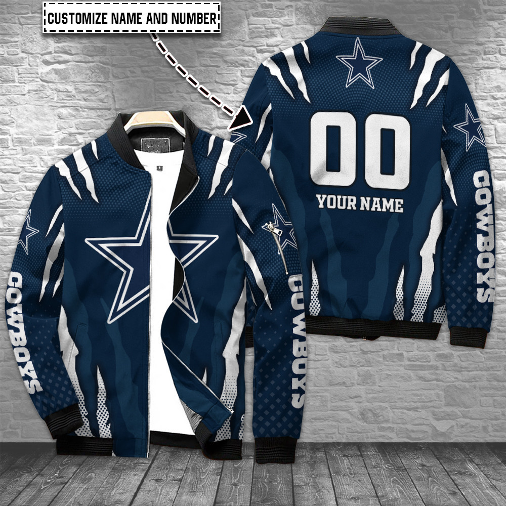Dallas Cowboys Personalized Bomber Jacket | NFL Team Jacket for Men & Women | Football Fan Gift