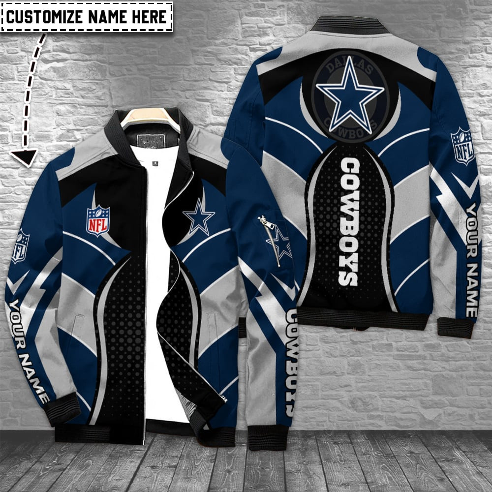 Dallas Cowboys Personalized Bomber Jacket | NFL Team Jacket for Men & Women | Football Fan Gift
