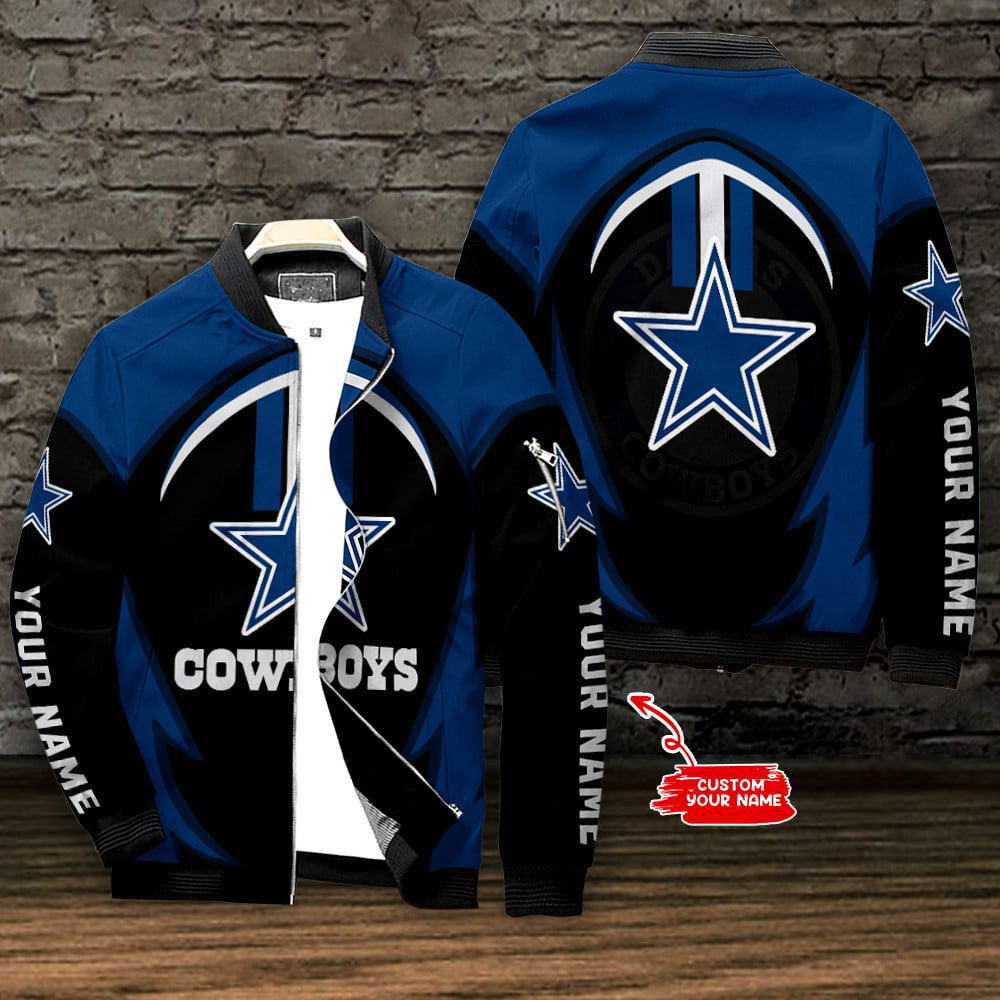 Dallas Cowboys Personalized Bomber Jacket | NFL Team Jacket for Men & Women | Football Fan Gift