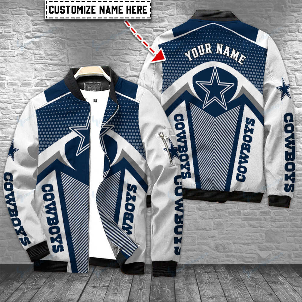 Dallas Cowboys Personalized Bomber Jacket | NFL Team Jacket for Men & Women | Football Fan Gift