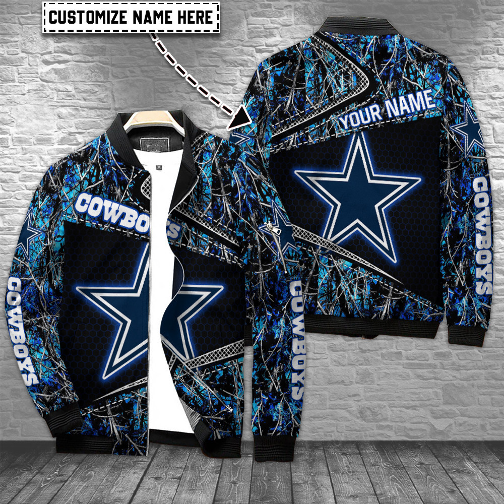 Dallas Cowboys Personalized Bomber Jacket | NFL Team Jacket for Men & Women | Football Fan Gift
