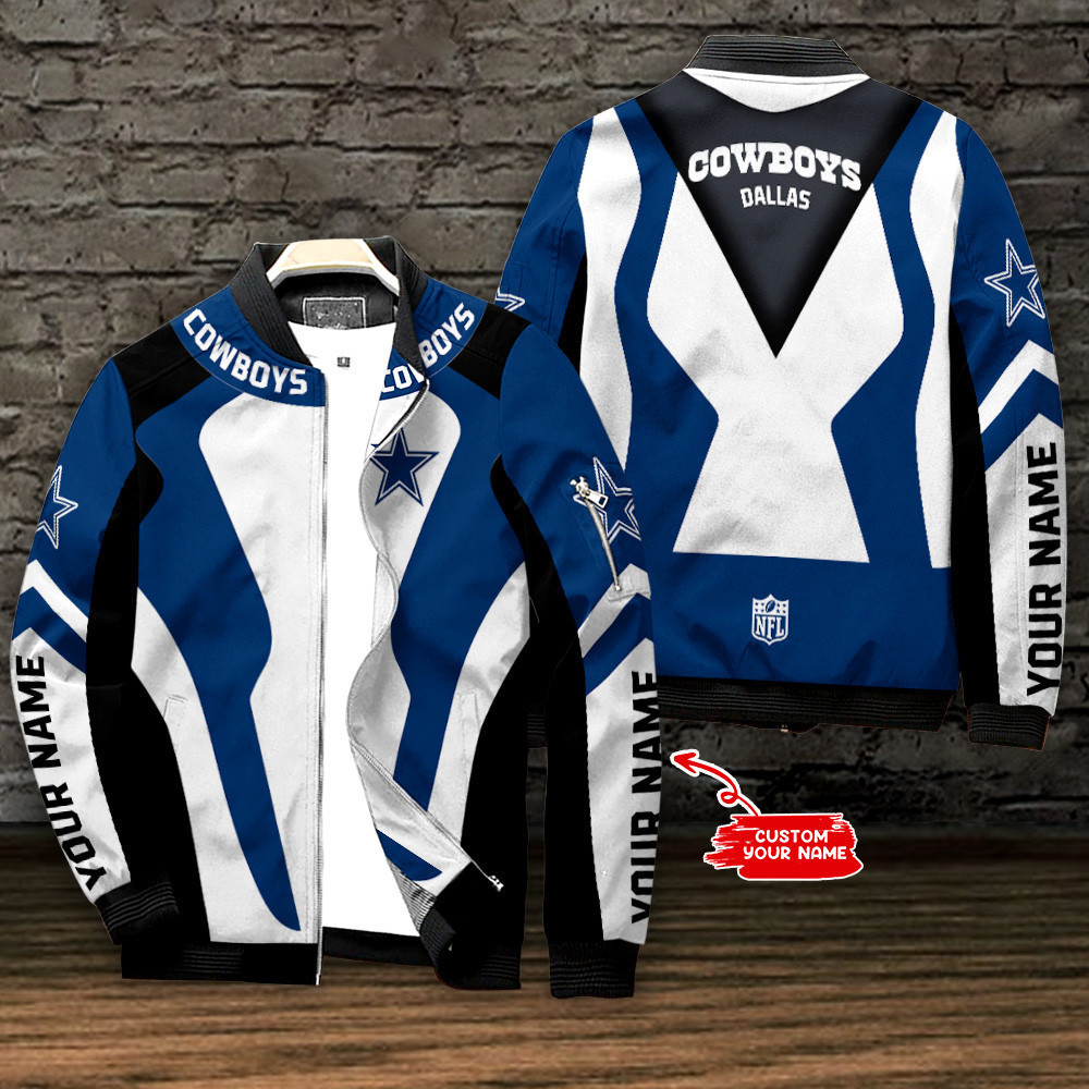 Dallas Cowboys Personalized Bomber Jacket | NFL Team Jacket for Men & Women | Football Fan Gift