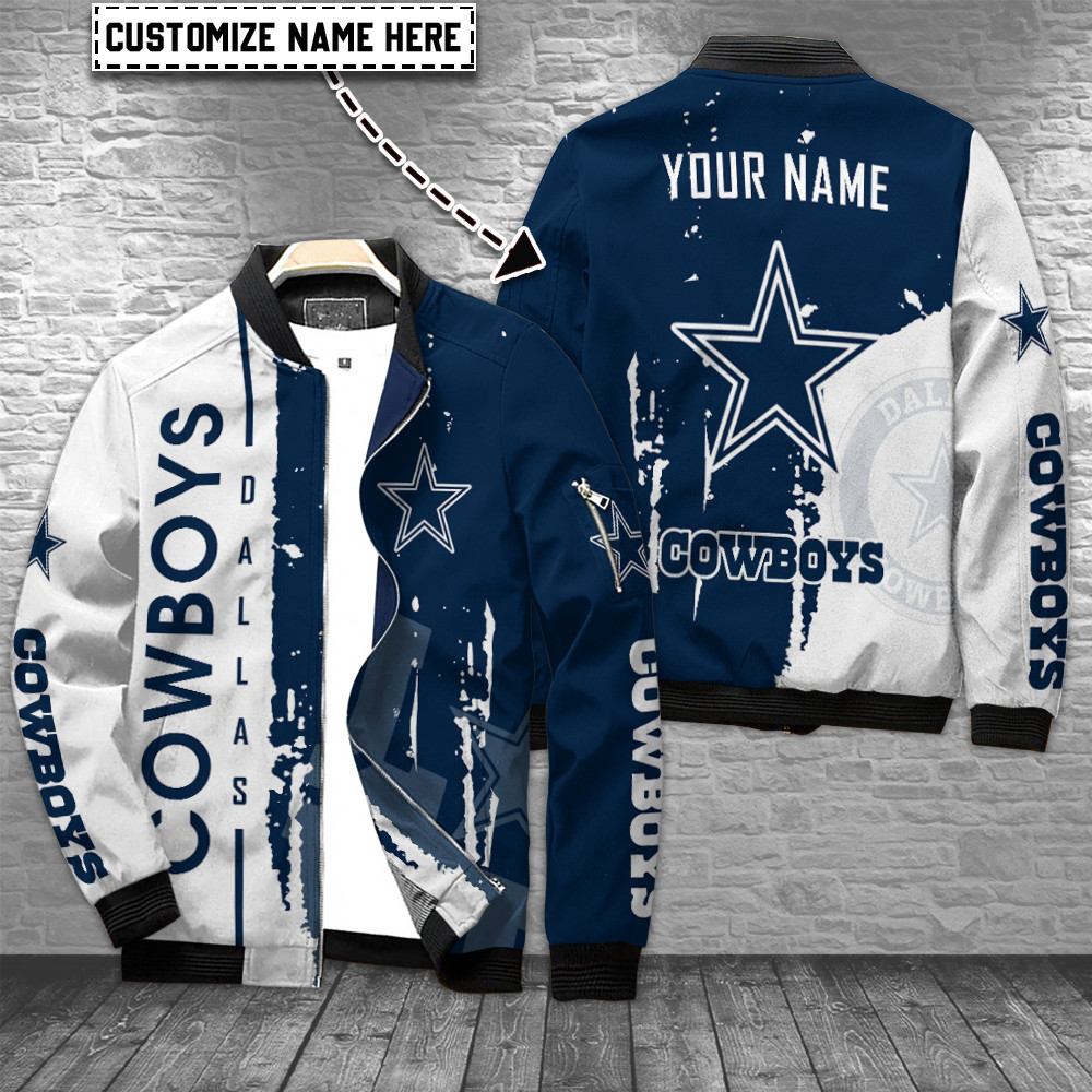 Dallas Cowboys Personalized Bomber Jacket | NFL Team Jacket for Men & Women | Football Fan Gift