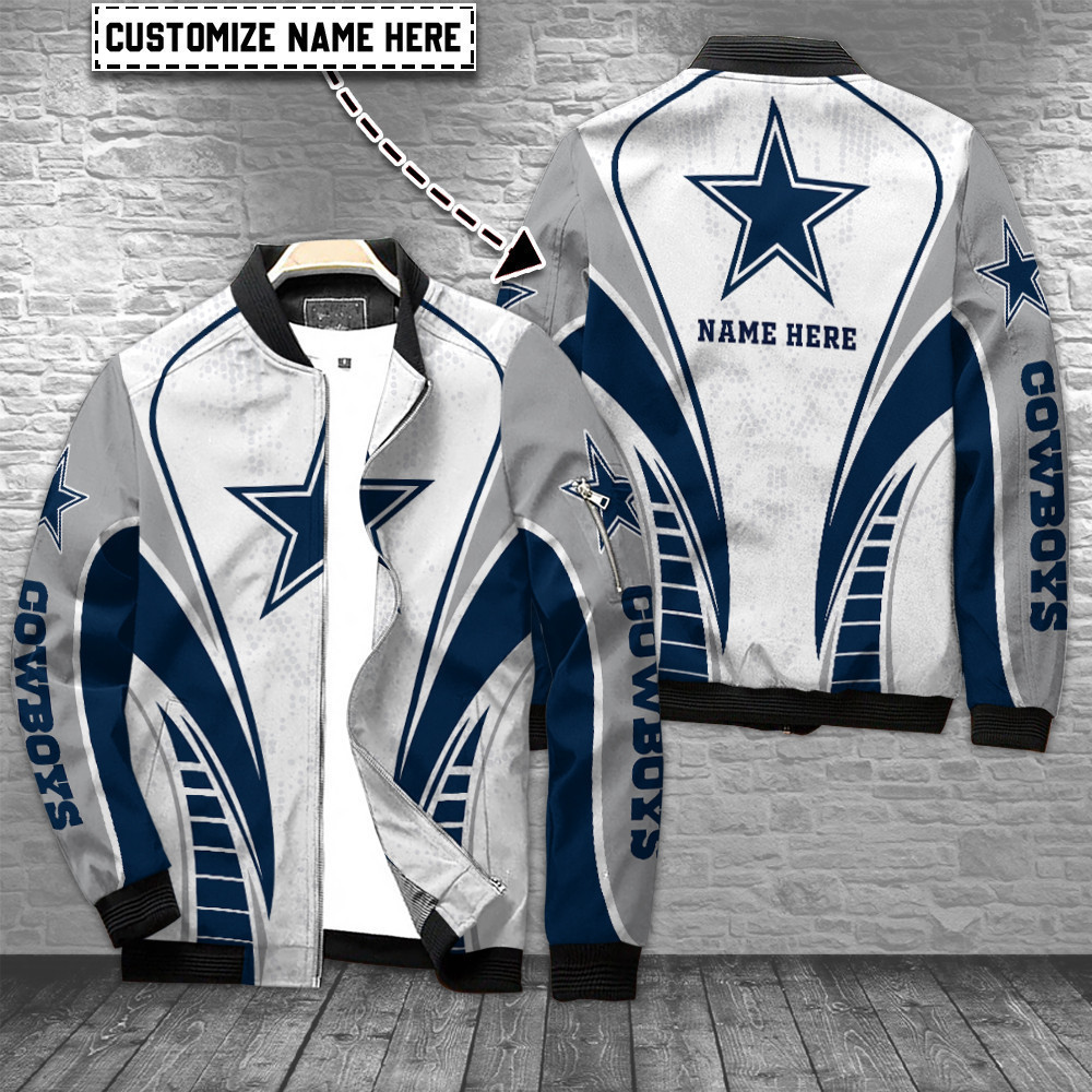 Dallas Cowboys Personalized Bomber Jacket | NFL Team Jacket for Men & Women | Football Fan Gift
