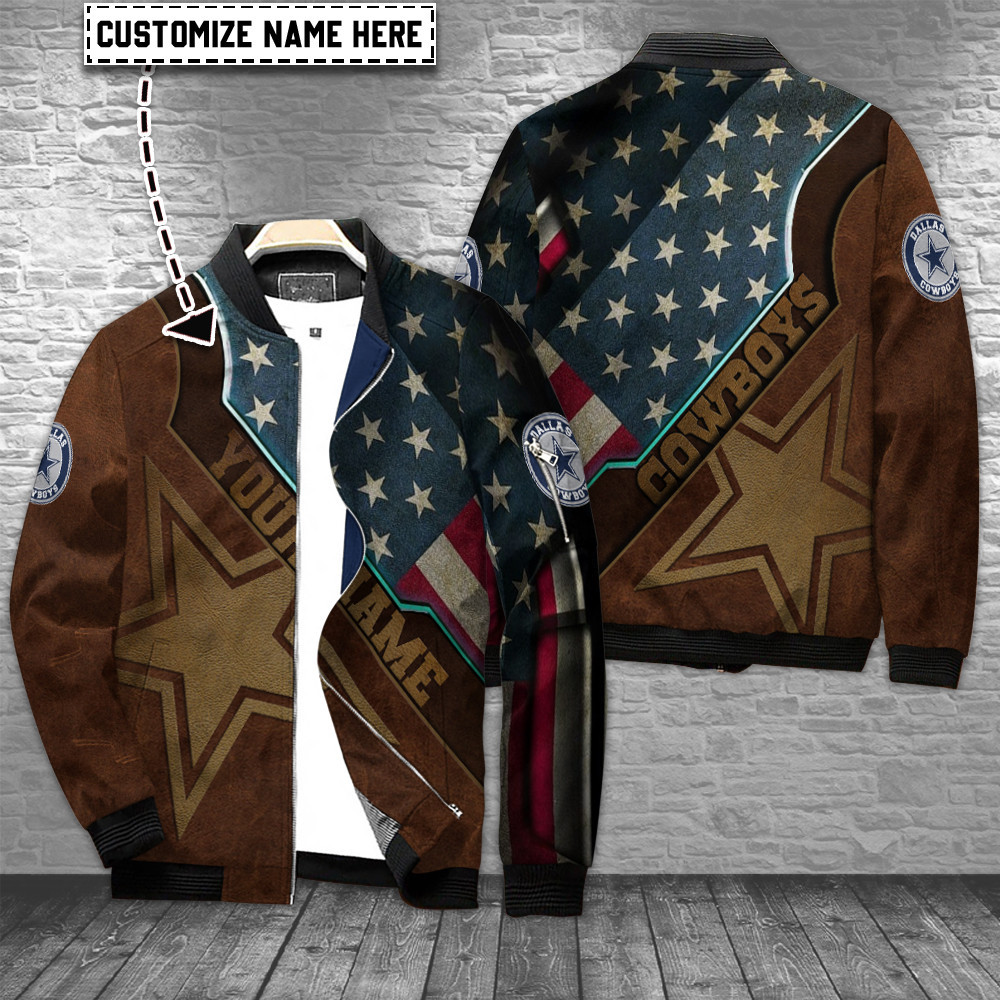 Dallas Cowboys Personalized Bomber Jacket | NFL Team Jacket for Men & Women | Football Fan Gift