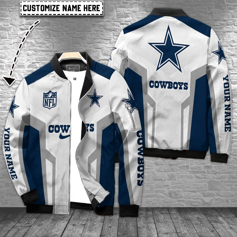 Dallas Cowboys Personalized Bomber Jacket | NFL Team Jacket for Men & Women | Football Fan Gift