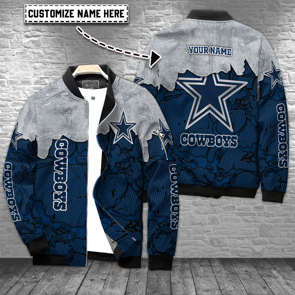 Dallas Cowboys Personalized Bomber Jacket | NFL Team Jacket for Men & Women | Football Fan Gift