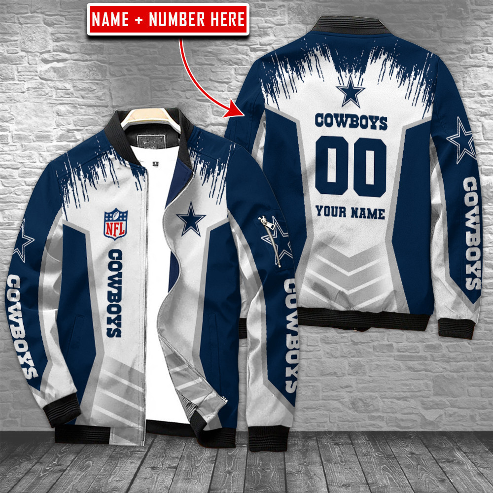 Dallas Cowboys Personalized Bomber Jacket | NFL Team Jacket for Men & Women | Football Fan Gift