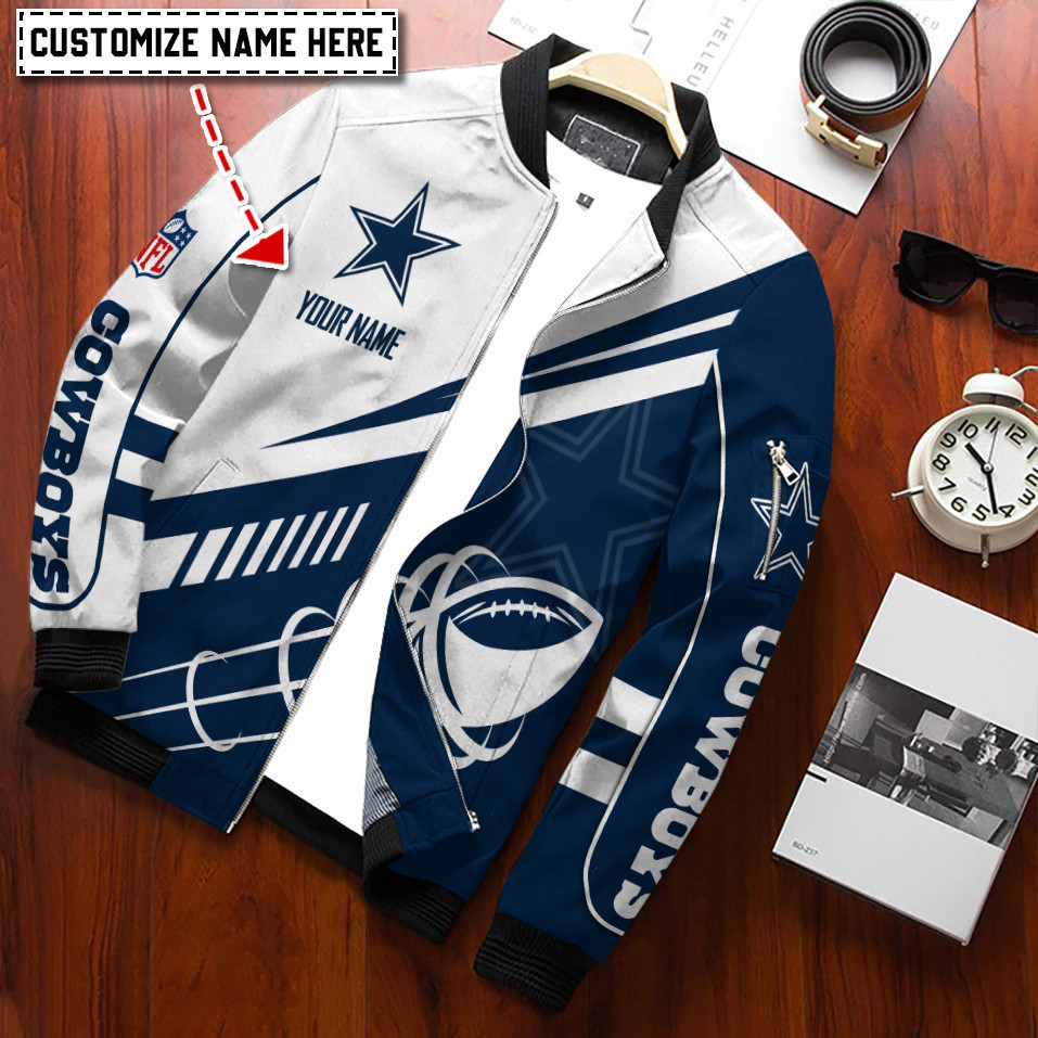 Dallas Cowboys Personalized Bomber Jacket | NFL Team Jacket for Men & Women | Football Fan Gift