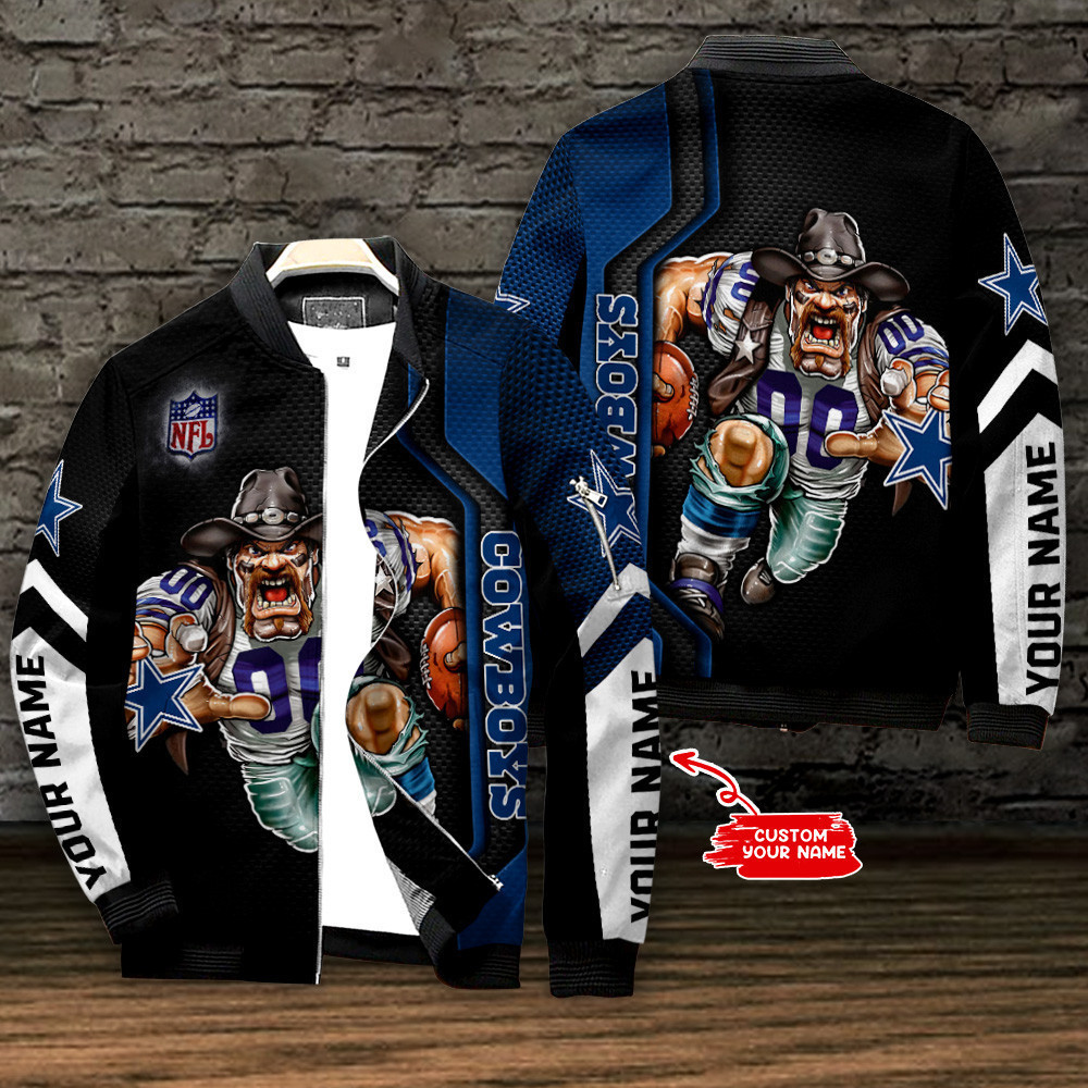 Dallas Cowboys Personalized Bomber Jacket | NFL Team Jacket for Men & Women | Football Fan Gift