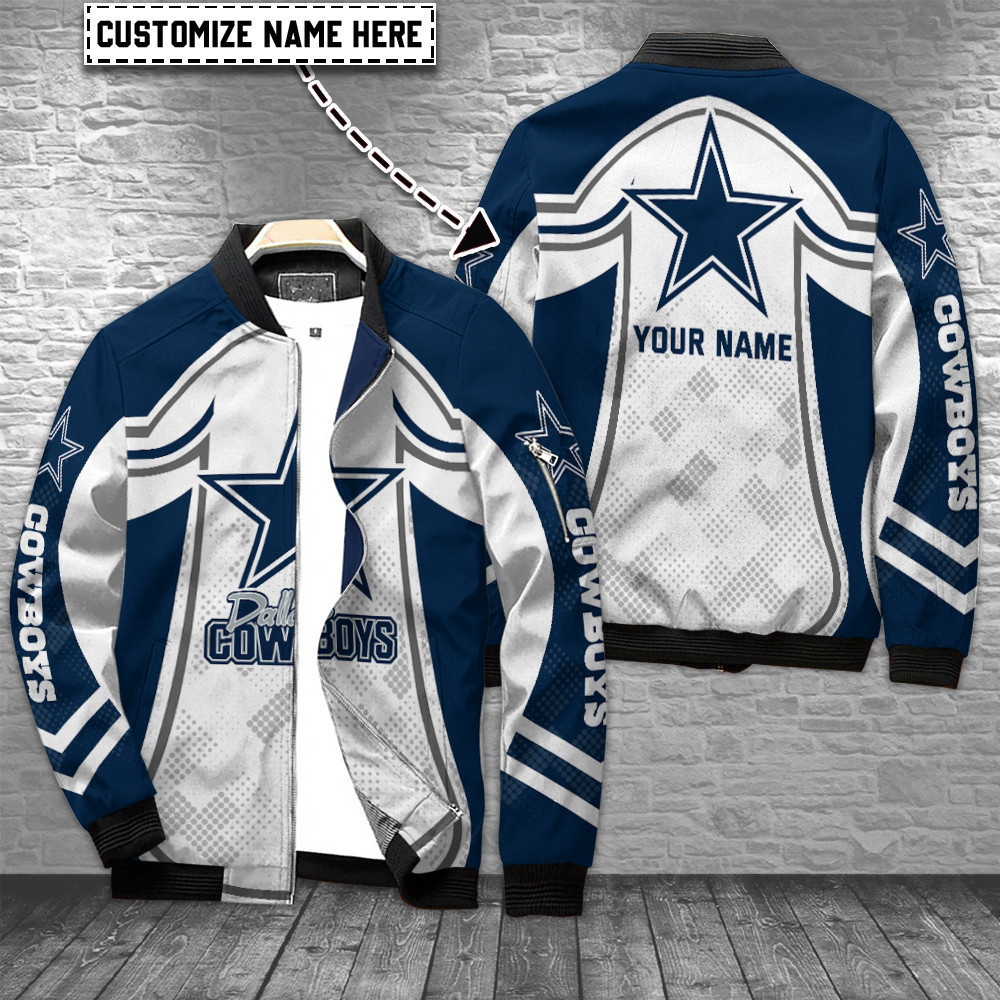 Dallas Cowboys Personalized Bomber Jacket | NFL Team Jacket for Men & Women | Football Fan Gift