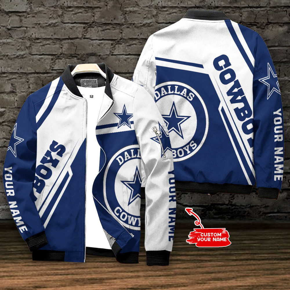 Dallas Cowboys Personalized Bomber Jacket | NFL Team Jacket for Men & Women | Football Fan Gift