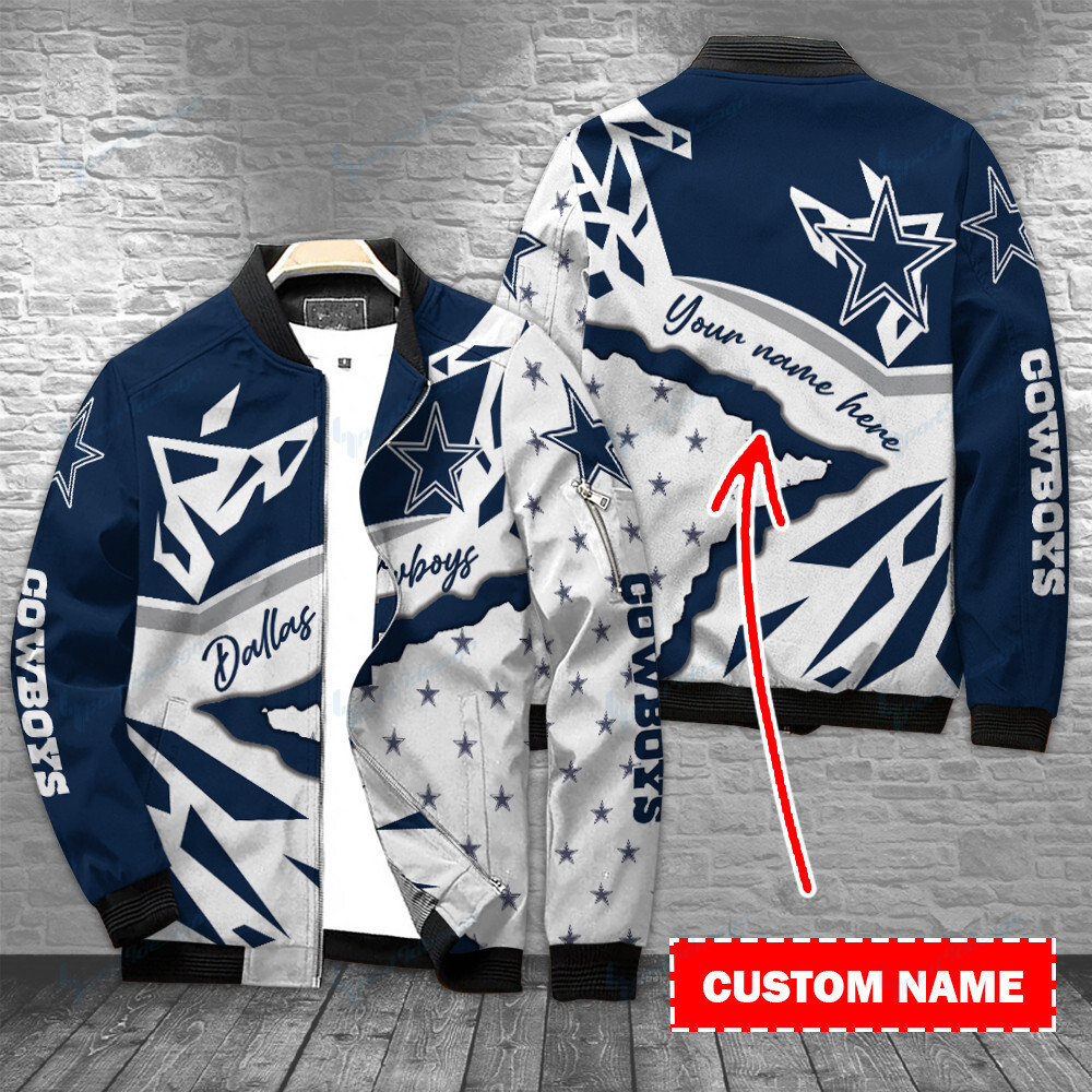 Dallas Cowboys Personalized Bomber Jacket | NFL Team Jacket for Men & Women | Football Fan Gift