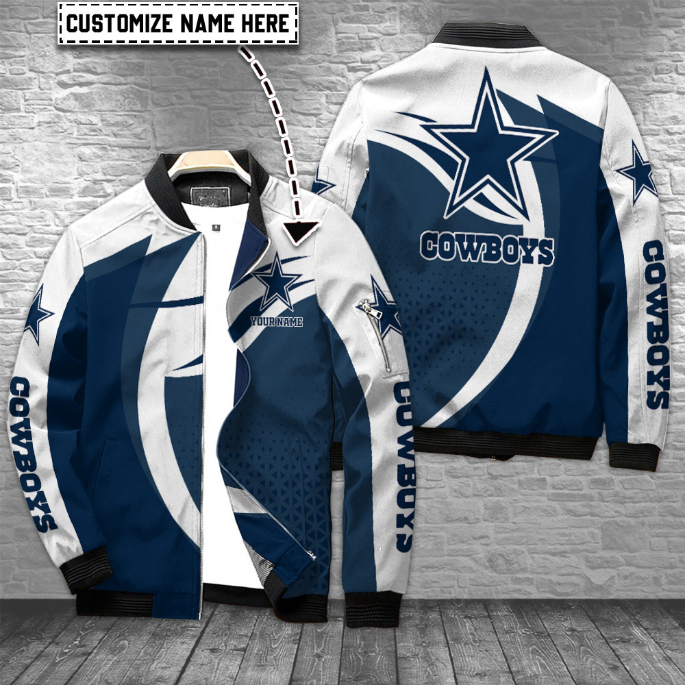 Dallas Cowboys Personalized Bomber Jacket | NFL Team Jacket for Men & Women | Football Fan Gift