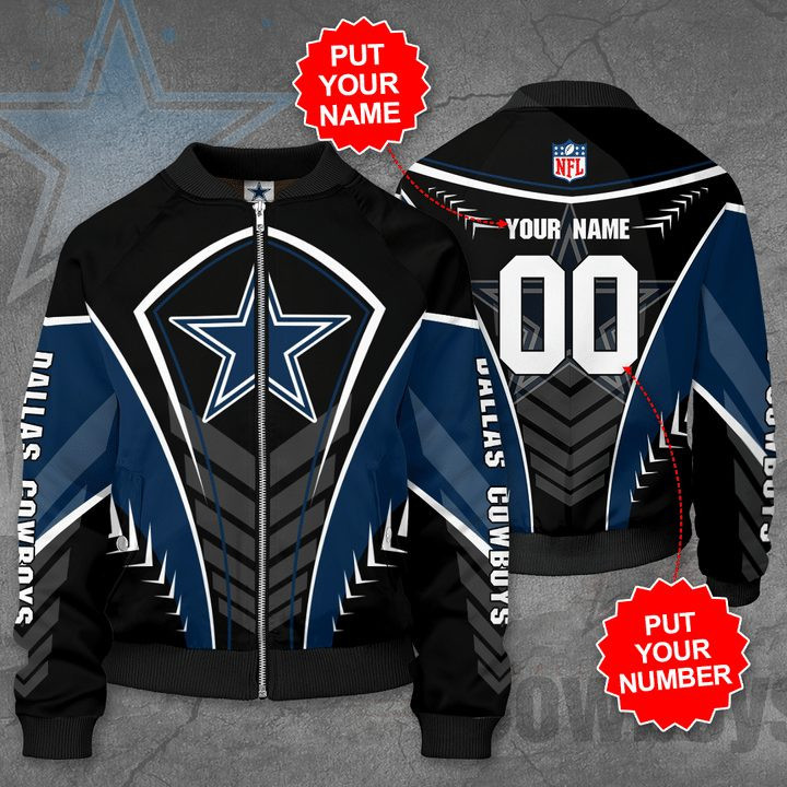 Dallas Cowboys Personalized Name Number Protect Bomber Jacket | NFL Team Jacket for Men & Women | Football Fan Gift