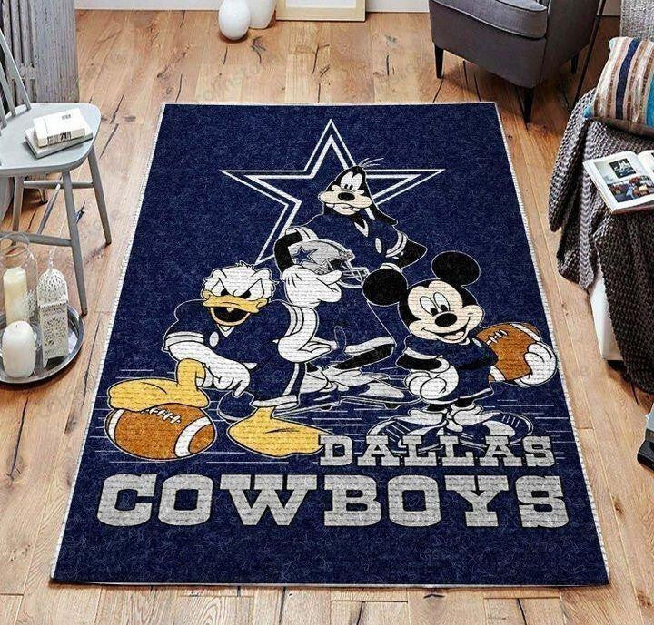 Dallas Cowboys Rectangle Area Rug – Full Print Carpet For Living Room & Bedroom Home Decor