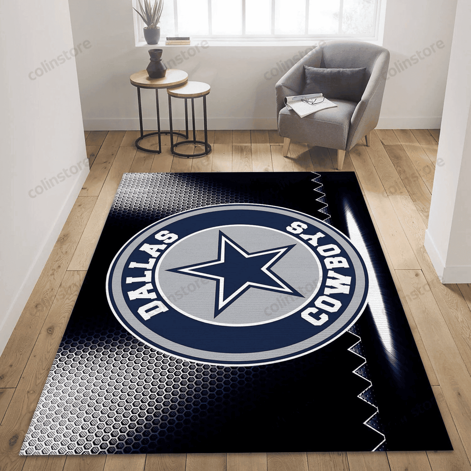 Dallas Cowboys Rectangle Area Rug – Full Print Carpet For Living Room & Bedroom Home Decor