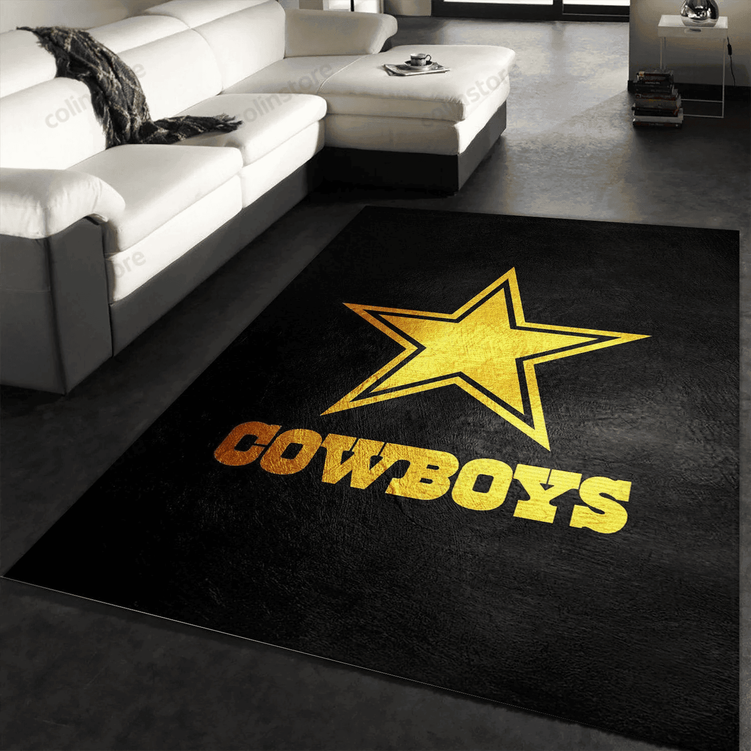 Dallas Cowboys Rectangle Area Rug – Full Print Carpet For Living Room & Bedroom Home Decor