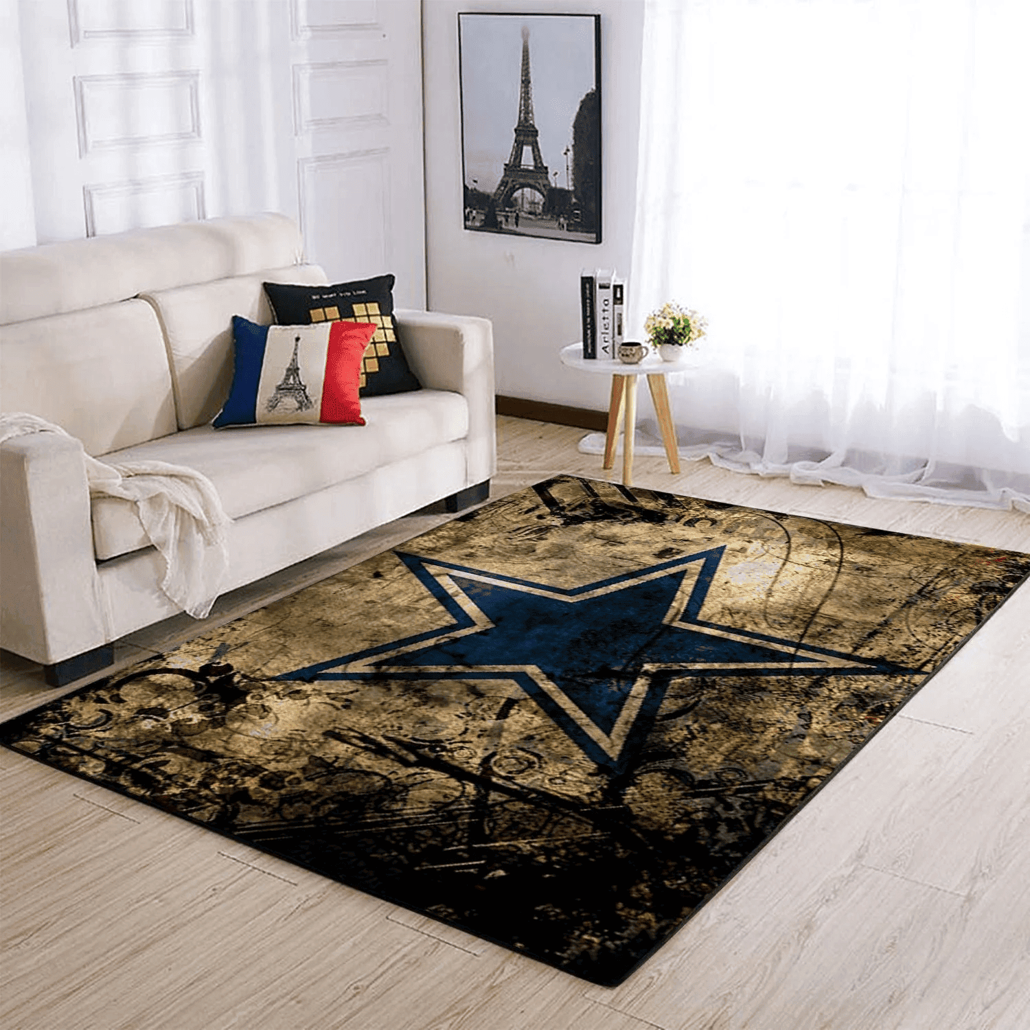 Dallas Cowboys Rectangle Area Rug – Full Print Carpet For Living Room & Bedroom Home Decor