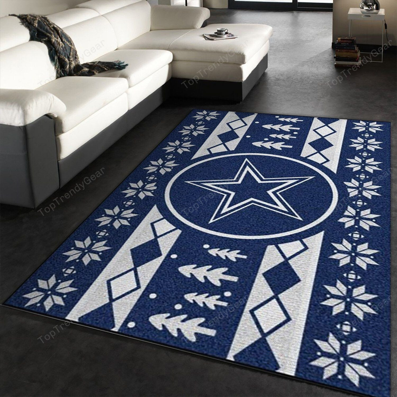 Dallas Cowboys Rectangle Area Rug – Full Print Carpet For Living Room & Bedroom Home Decor