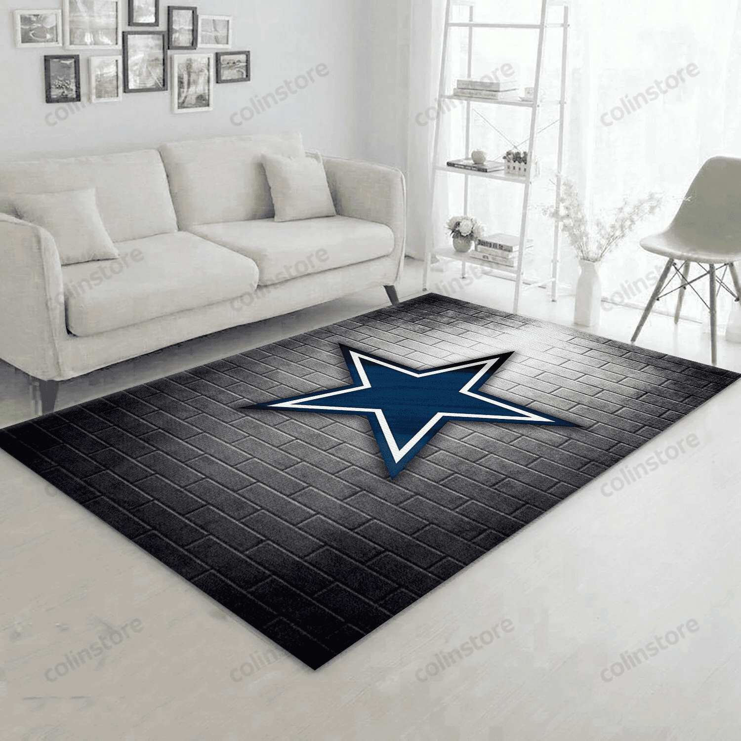 Dallas Cowboys Rectangle Area Rug – Full Print Carpet For Living Room & Bedroom Home Decor