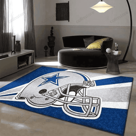 Dallas Cowboys Rectangle Area Rug – Full Print Carpet For Living Room & Bedroom Home Decor