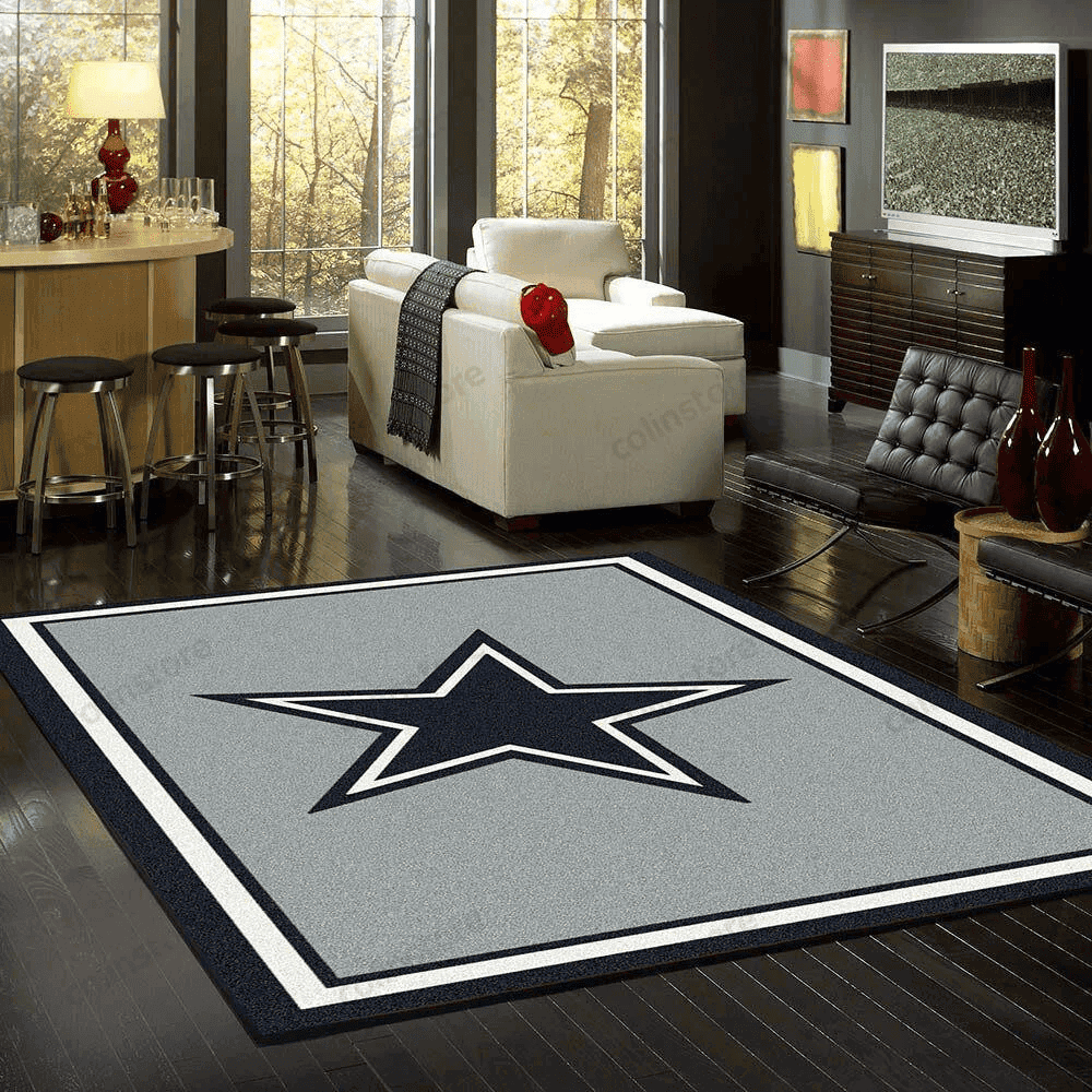 Dallas Cowboys Rectangle Area Rug – Full Print Carpet For Living Room & Bedroom Home Decor
