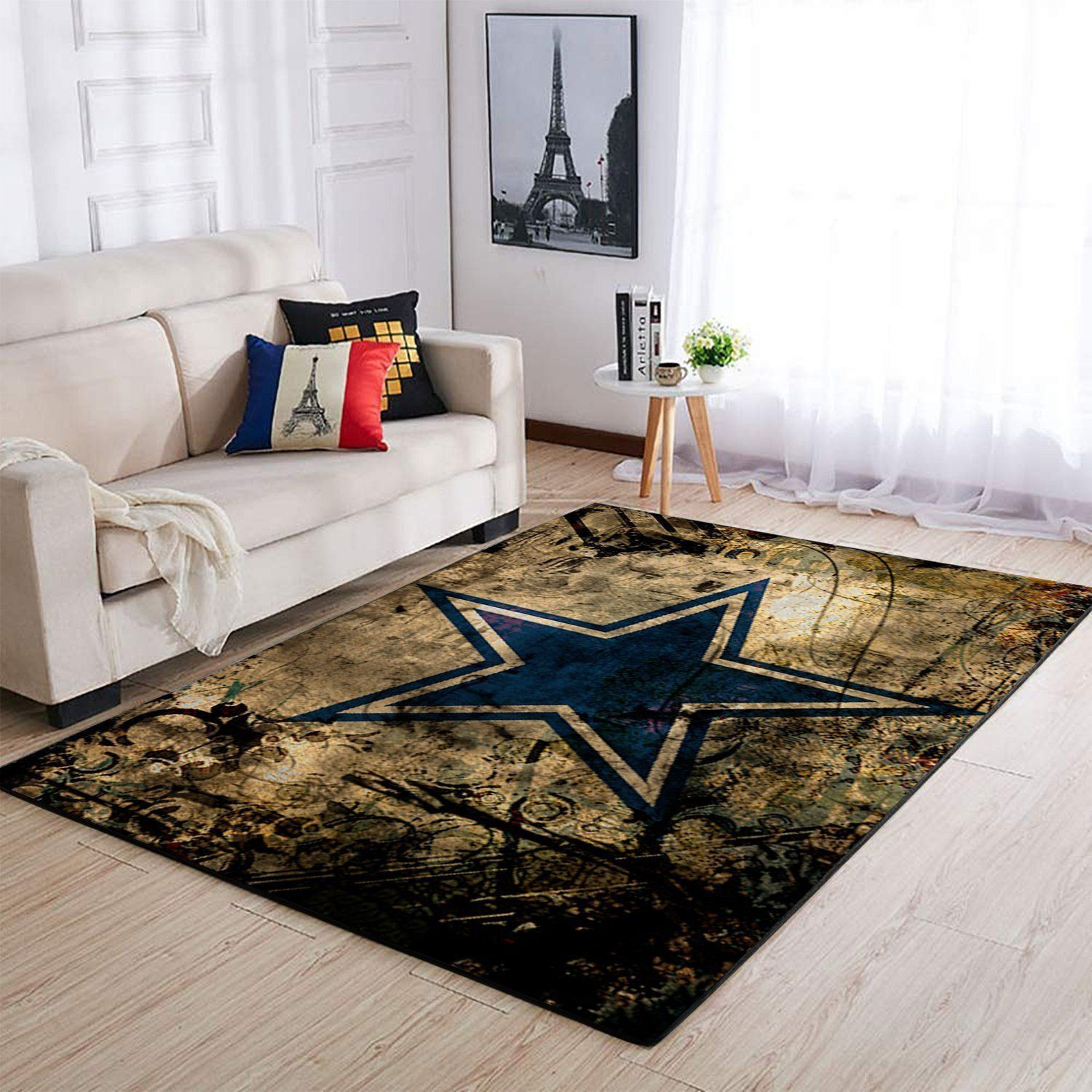 Dallas Cowboys Rectangle Area Rug – Full Print Carpet For Living Room & Bedroom Home Decor
