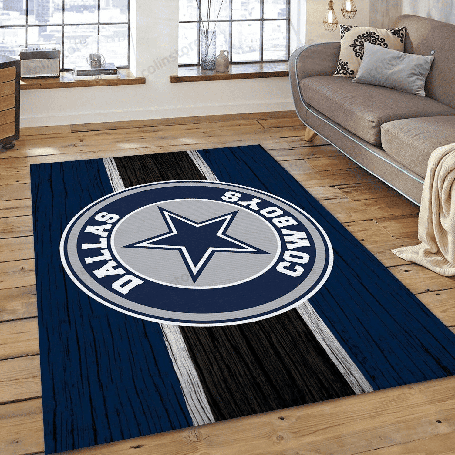 Dallas Cowboys Rectangle Area Rug – Full Print Carpet For Living Room & Bedroom Home Decor