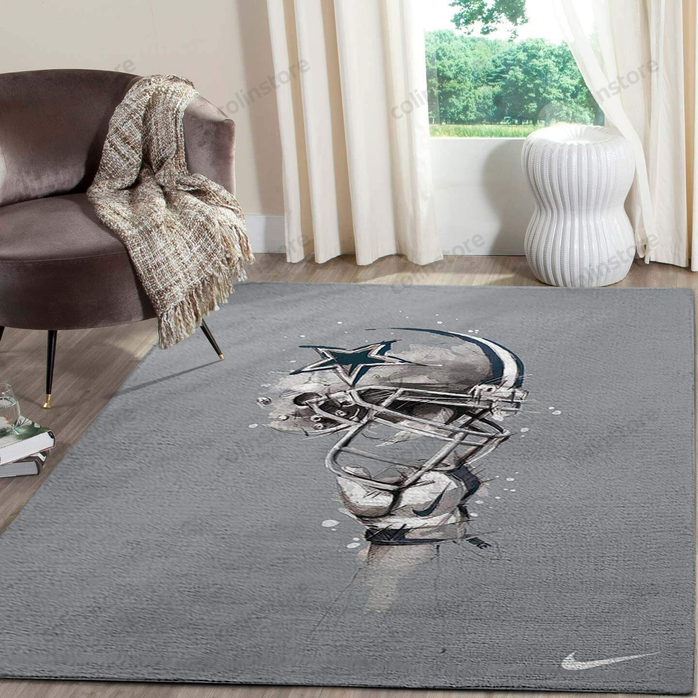 Dallas Cowboys Rectangle Area Rug – Full Print Carpet For Living Room & Bedroom Home Decor