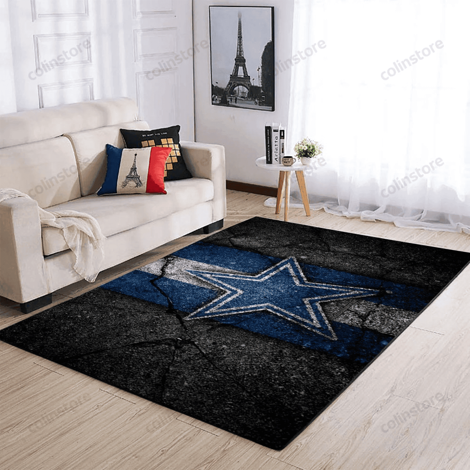 Dallas Cowboys Rectangle Area Rug – Full Print Carpet For Living Room & Bedroom Home Decor