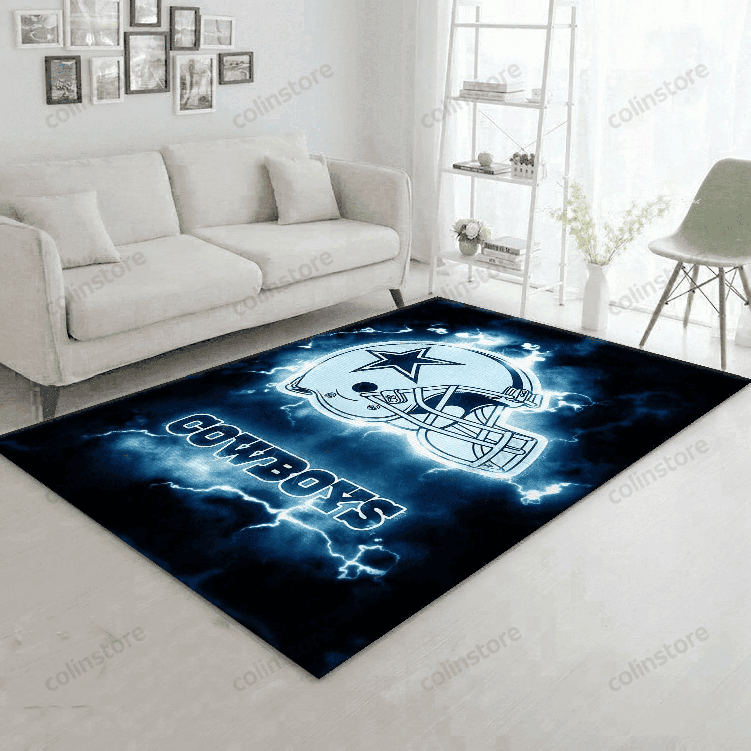 Dallas Cowboys Rectangle Area Rug – Full Print Carpet For Living Room & Bedroom Home Decor