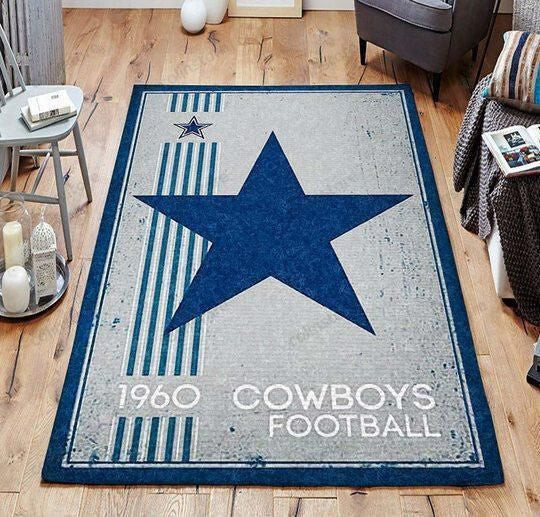 Dallas Cowboys Rectangle Area Rug – Full Print Carpet For Living Room & Bedroom Home Decor
