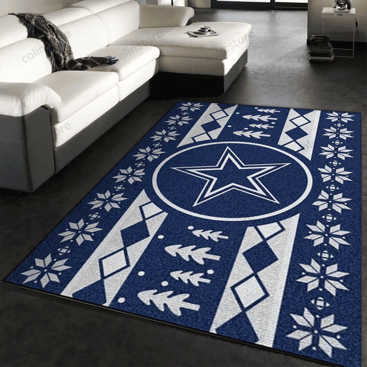 Dallas Cowboys Rectangle Area Rug – Full Print Carpet For Living Room & Bedroom Home Decor
