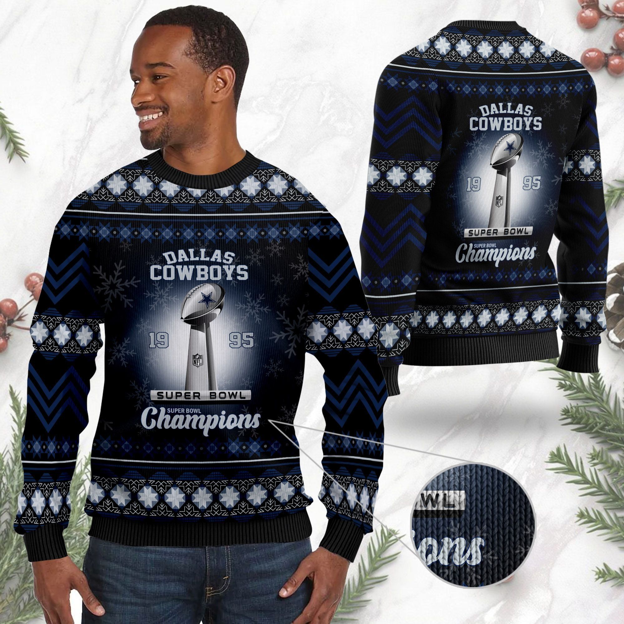 Dallas Cowboys Super Bowl Champions NFL Cup Ugly Christmas Sweater