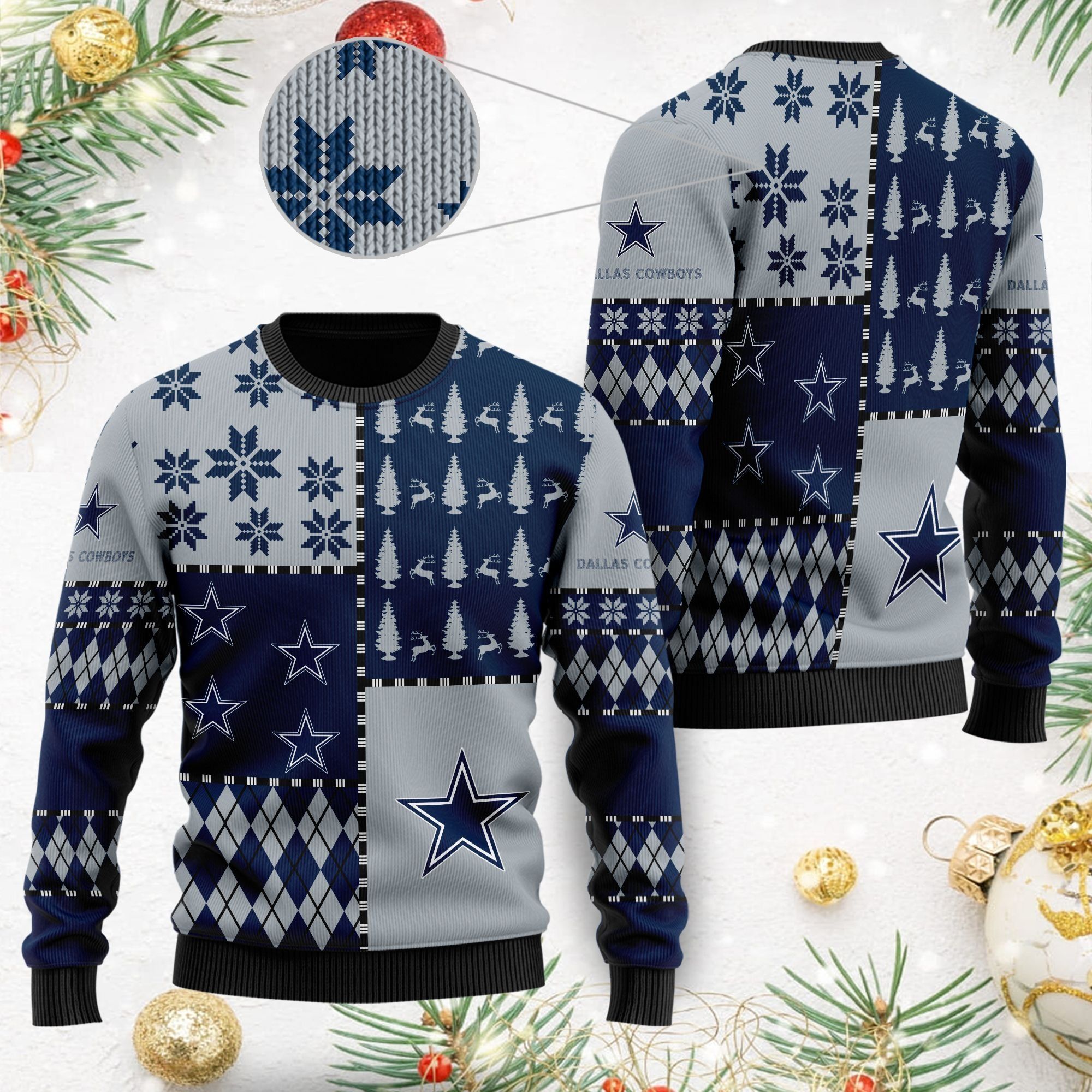 Dallas Cowboys Ugly Christmas Sweater Full Size For Sale Best Christmas Gift For Cowboys Fans