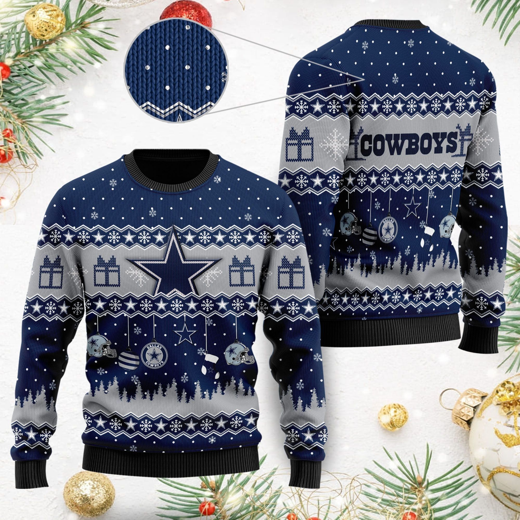 Dallas Cowboys Wool Logo Ugly Christmas Sweater NFL Fans On Xmas Days