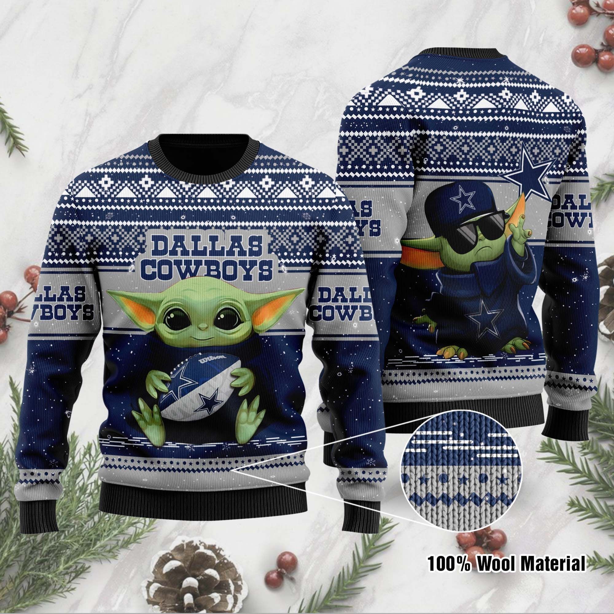 Dallas Cowboys Wool Ugly Christmas Sweater