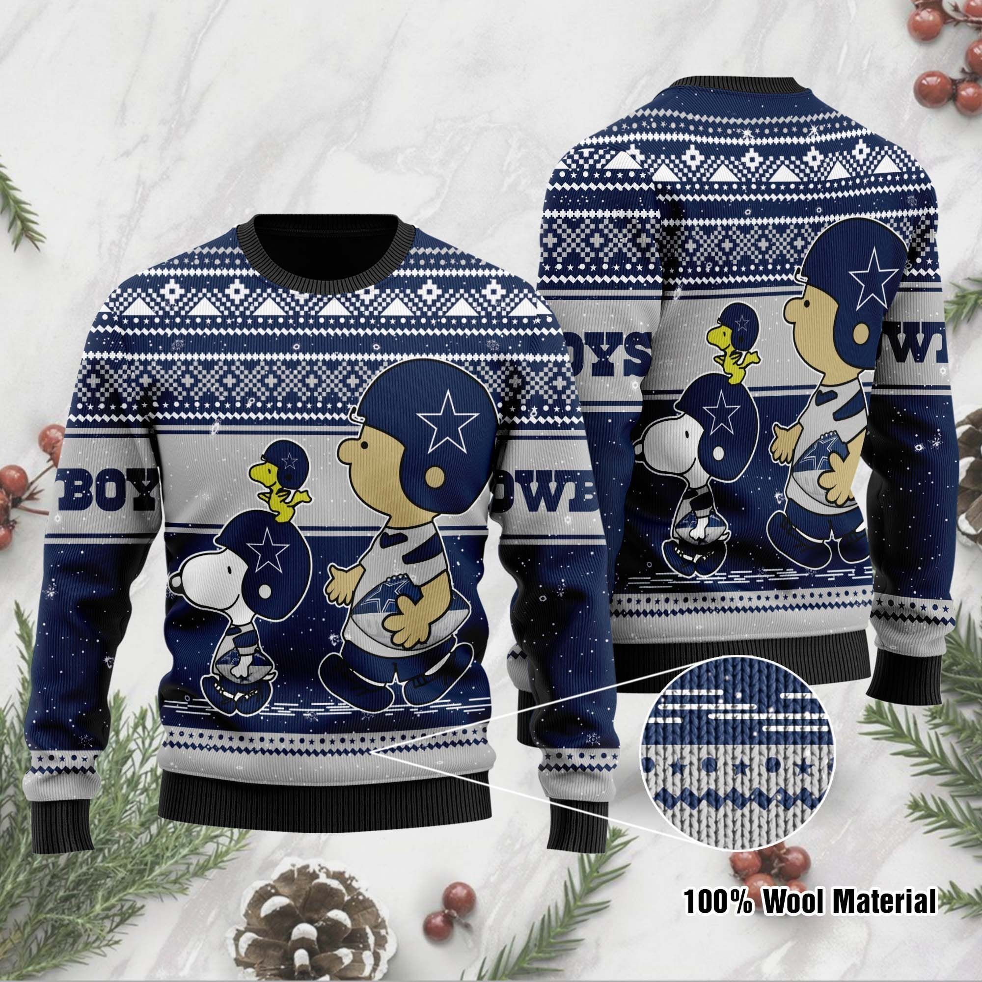 Dallas Cowboys Wool Ugly Christmas Sweater