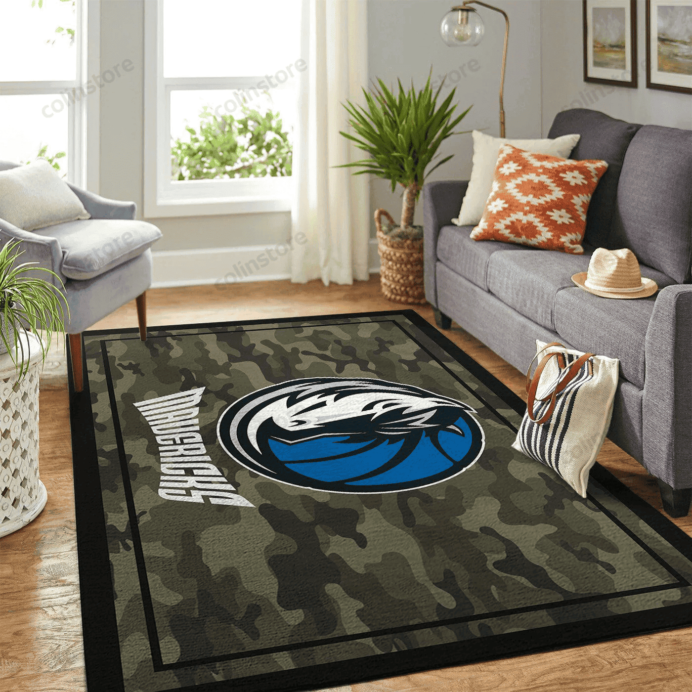 Dallas Mavericks Camouflage 3D Rectangle Area Rug – Full Print Carpet For Living Room & Bedroom Home Decor