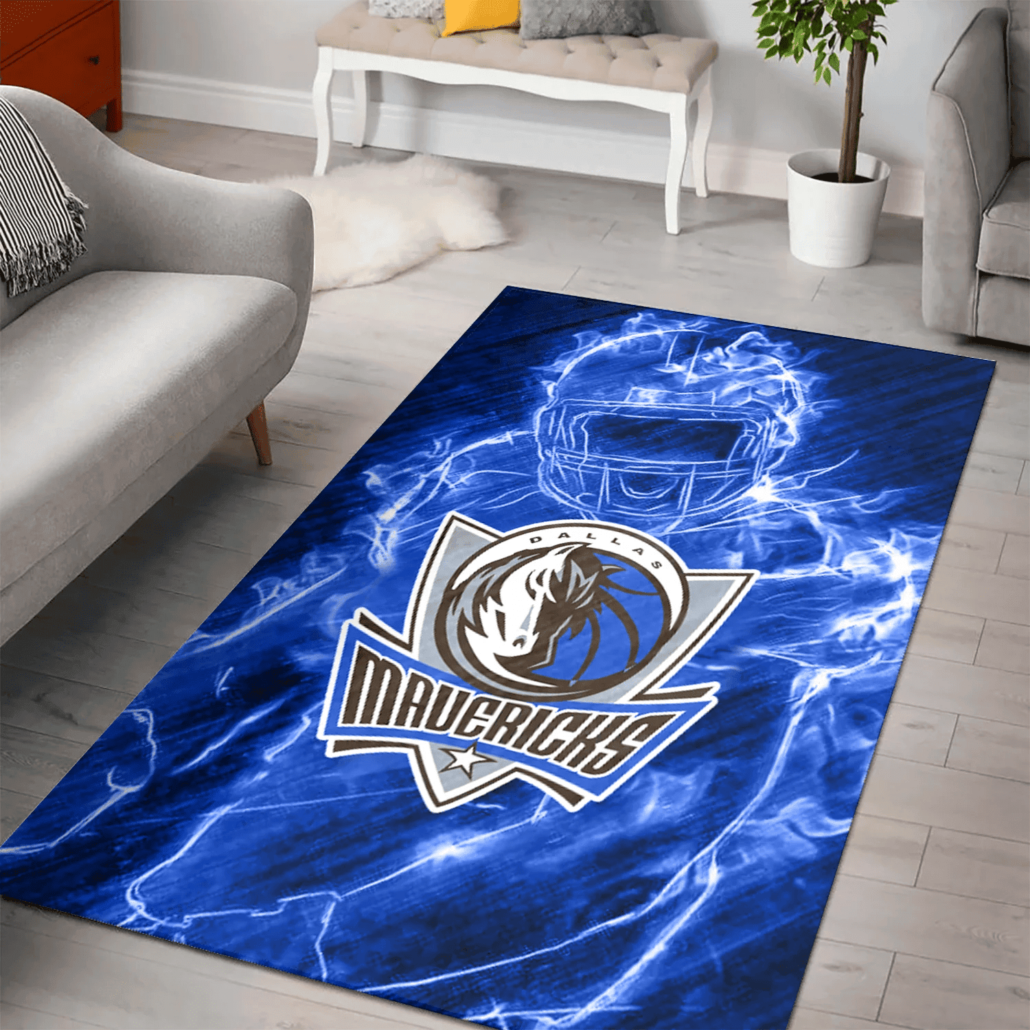 Dallas Mavericks Legend 3D Full Print Rectangle Area Rug – Full Print Carpet For Living Room & Bedroom Home Decor