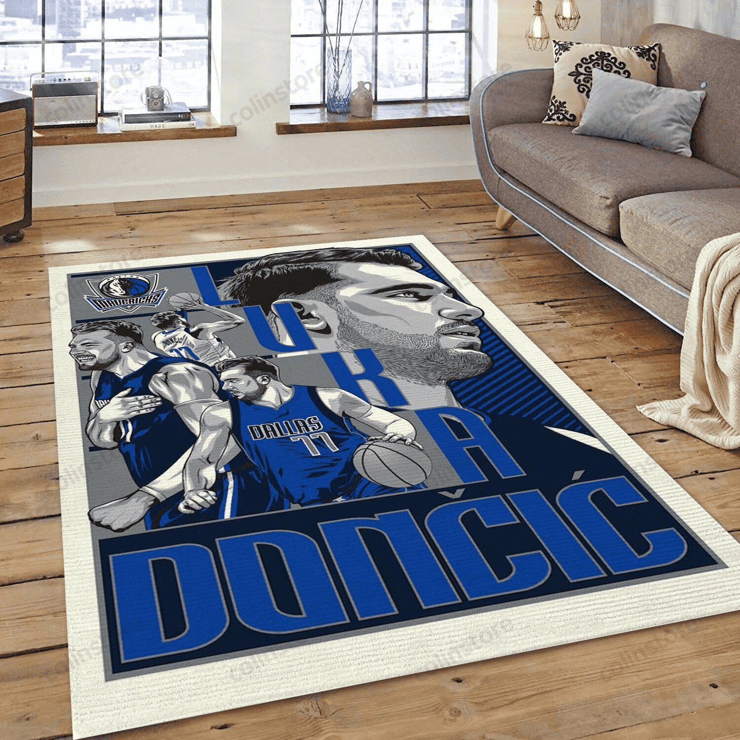 Dallas Mavericks Luka Doncic 3D Rectangle Area Rug – Full Print Carpet For Living Room & Bedroom Home Decor