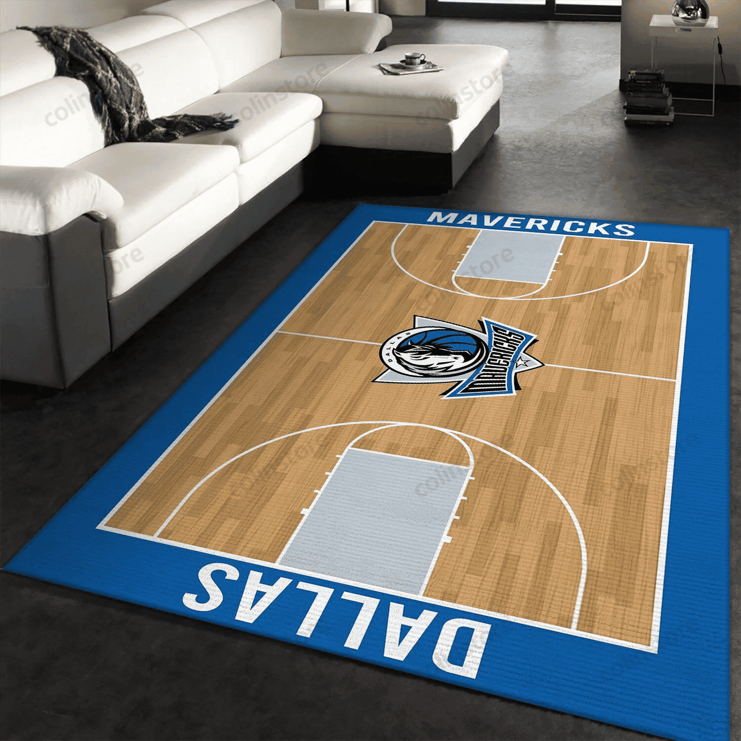Dallas Mavericks Team Logo Stadium 3D Rectangle Area Rug – Full Print Carpet For Living Room & Bedroom Home Decor