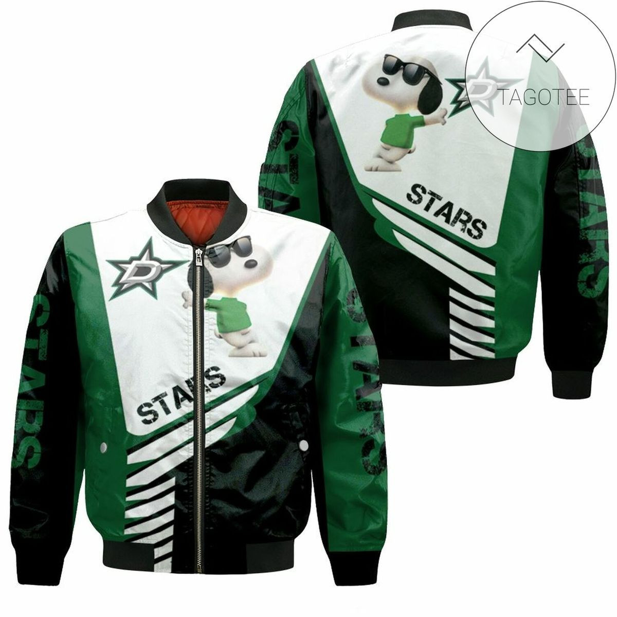 Dallas Stars Snoopy For Fans Bomber Jacket | NHL Team Jacket for Men & Women | Hockey Fan Gift