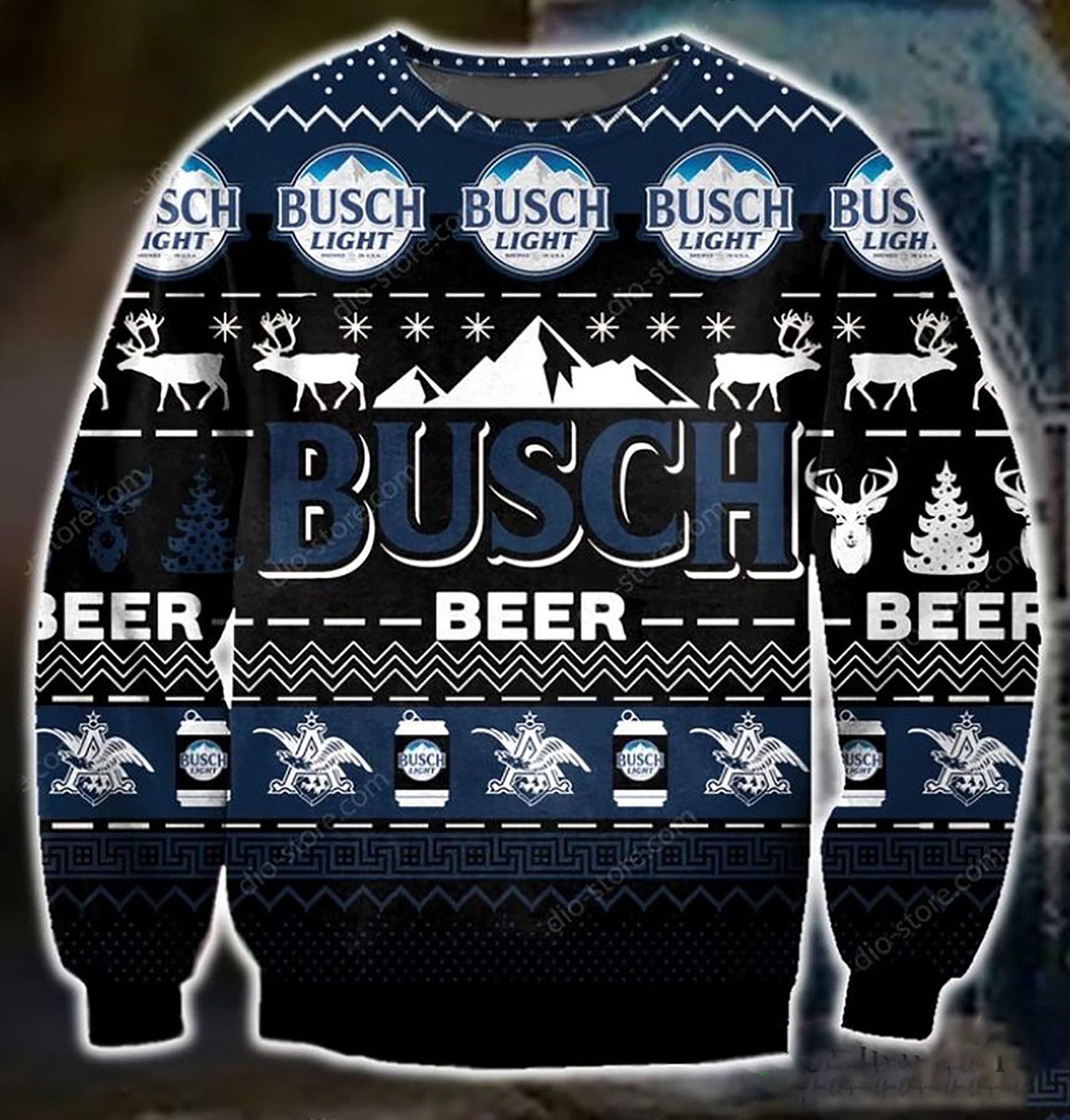 Dark Busch Beer Pattern Christmas Ugly Christmas Sweater