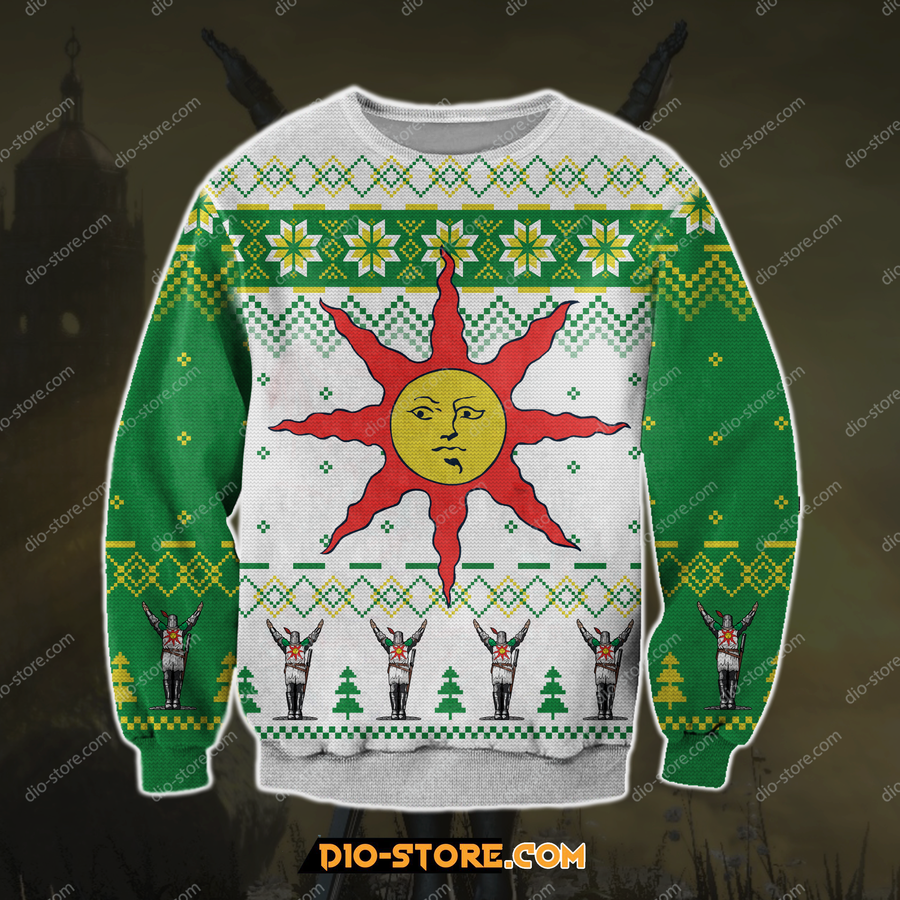 Dark Souls 3D Print Knitting Pattern Ugly Christmas Sweater