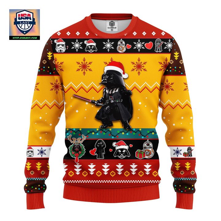 Darth Vader Cute Ugly Christmas Sweater Yellow 1 Amazing Gift Idea Thanksgiving Gift
