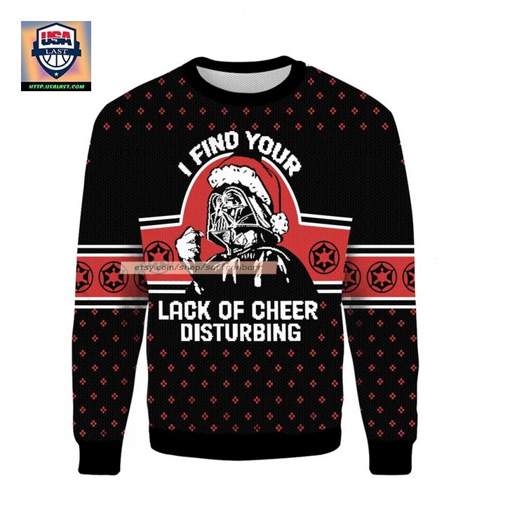 Darth Vader Star Warsss I Find Your Lack of Cheer Disturbing Ugly Christmas 3D Sweater