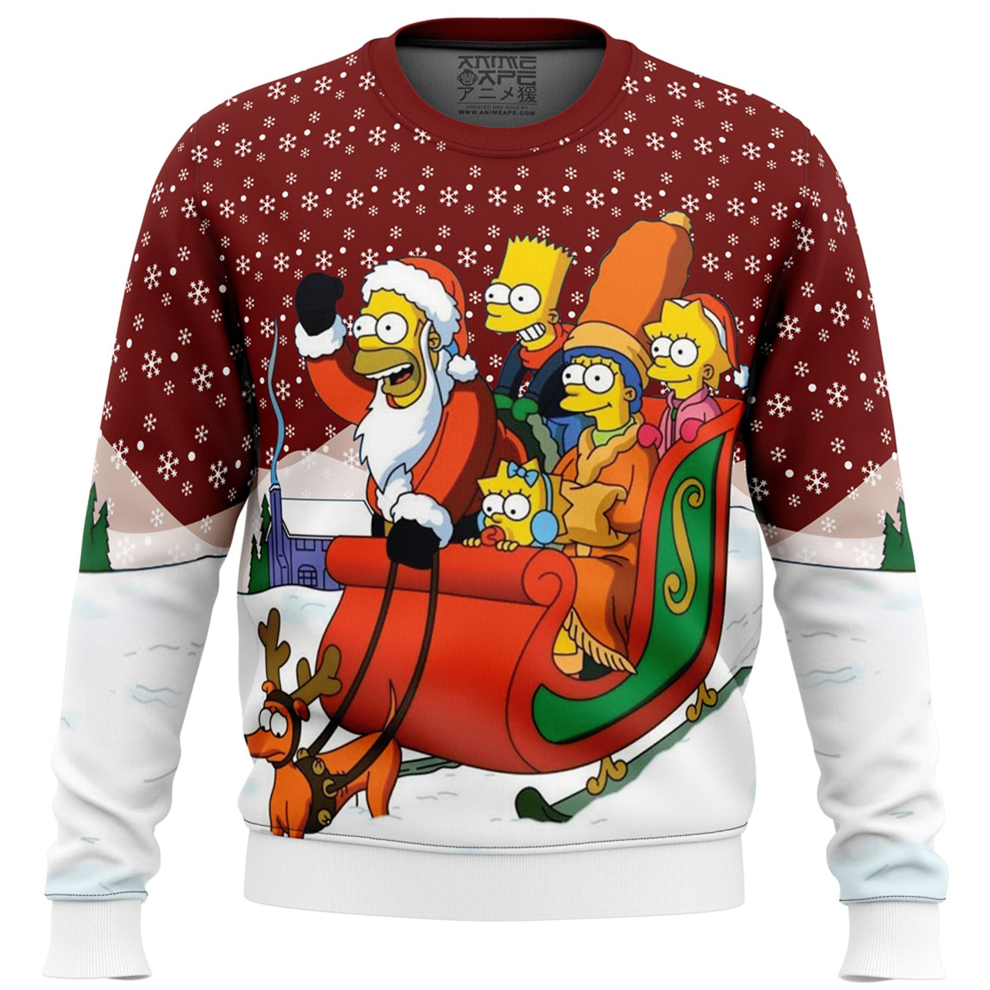 Dashing Through The Snow Simpsons Ugly Christmas Sweater